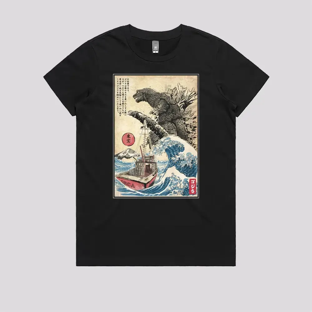 Orca in Japan Woodblock T-Shirt