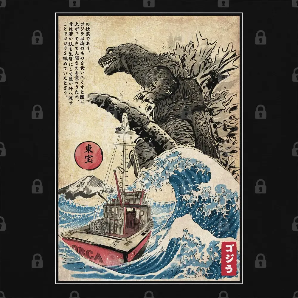 Orca in Japan Woodblock T-Shirt