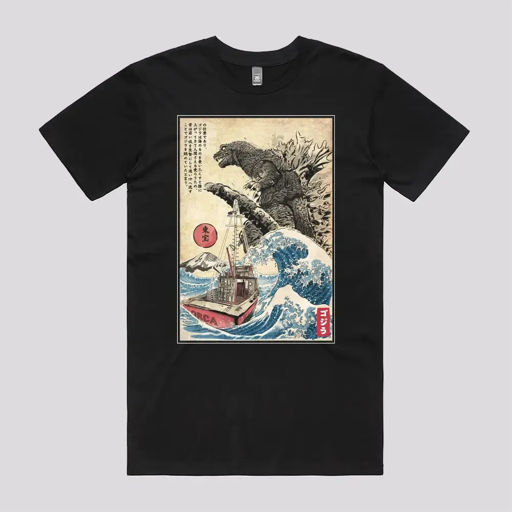 Orca in Japan Woodblock T-Shirt
