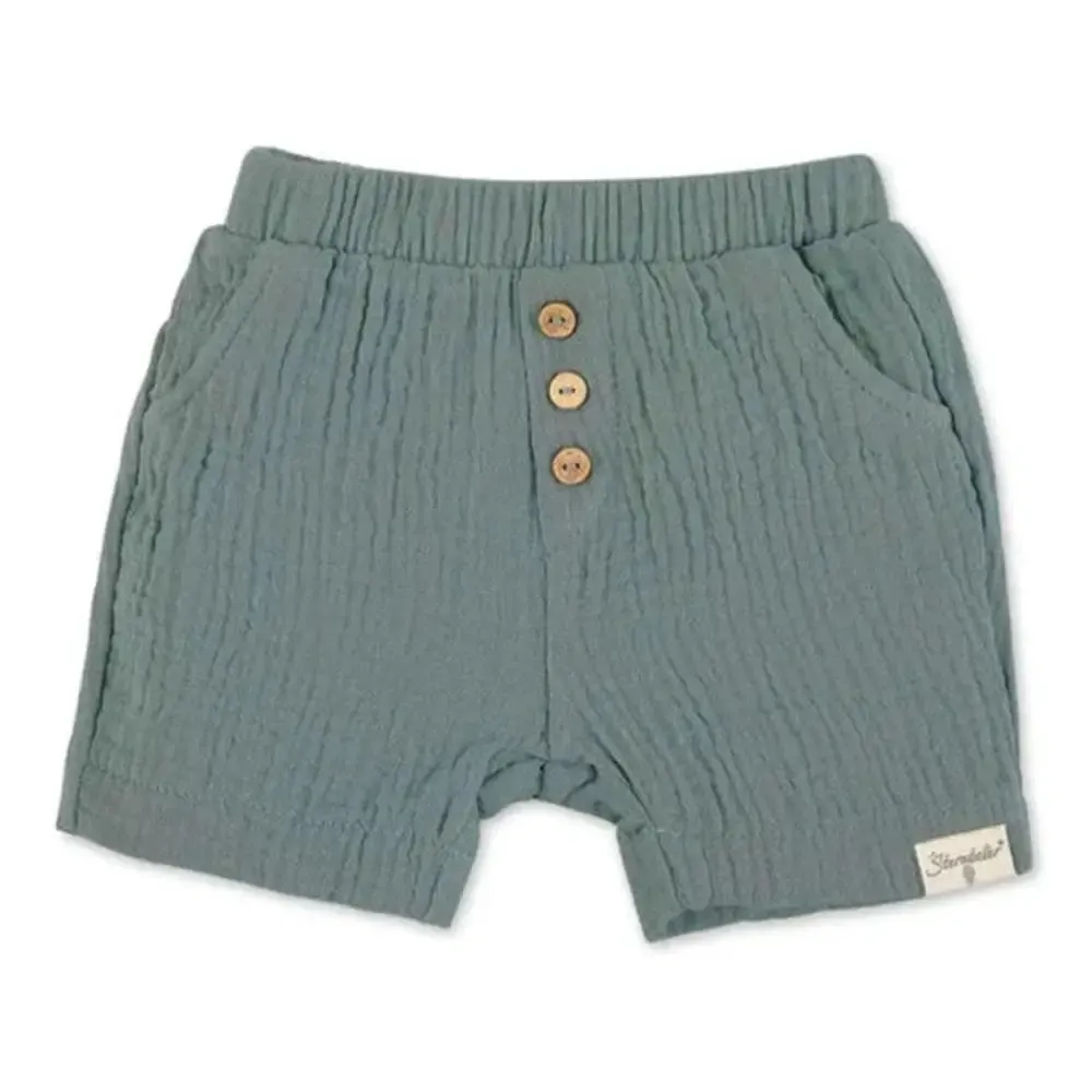 Organic Muslin Shirt and Short Set - Green