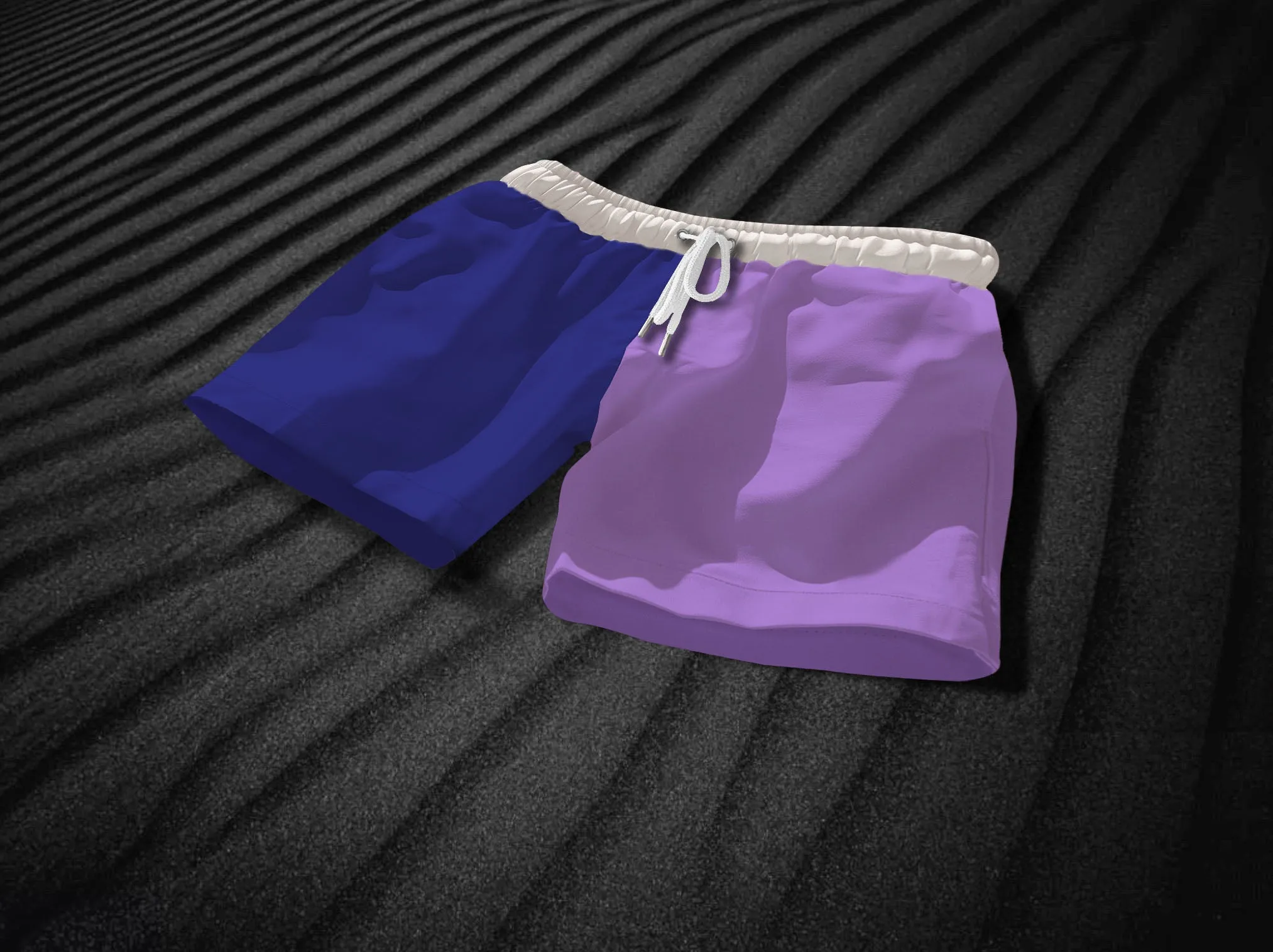 Outer Banks Navy & Lavender Swim Shorts