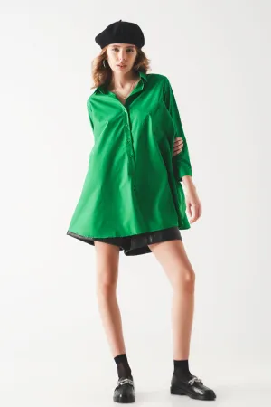 Oversized shirt in bold green