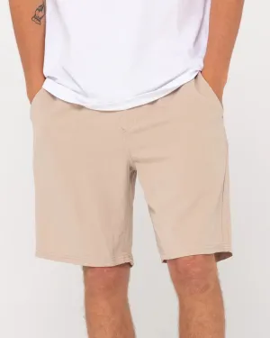 Overtone Linen Elastic Waist Short - Light Khaki