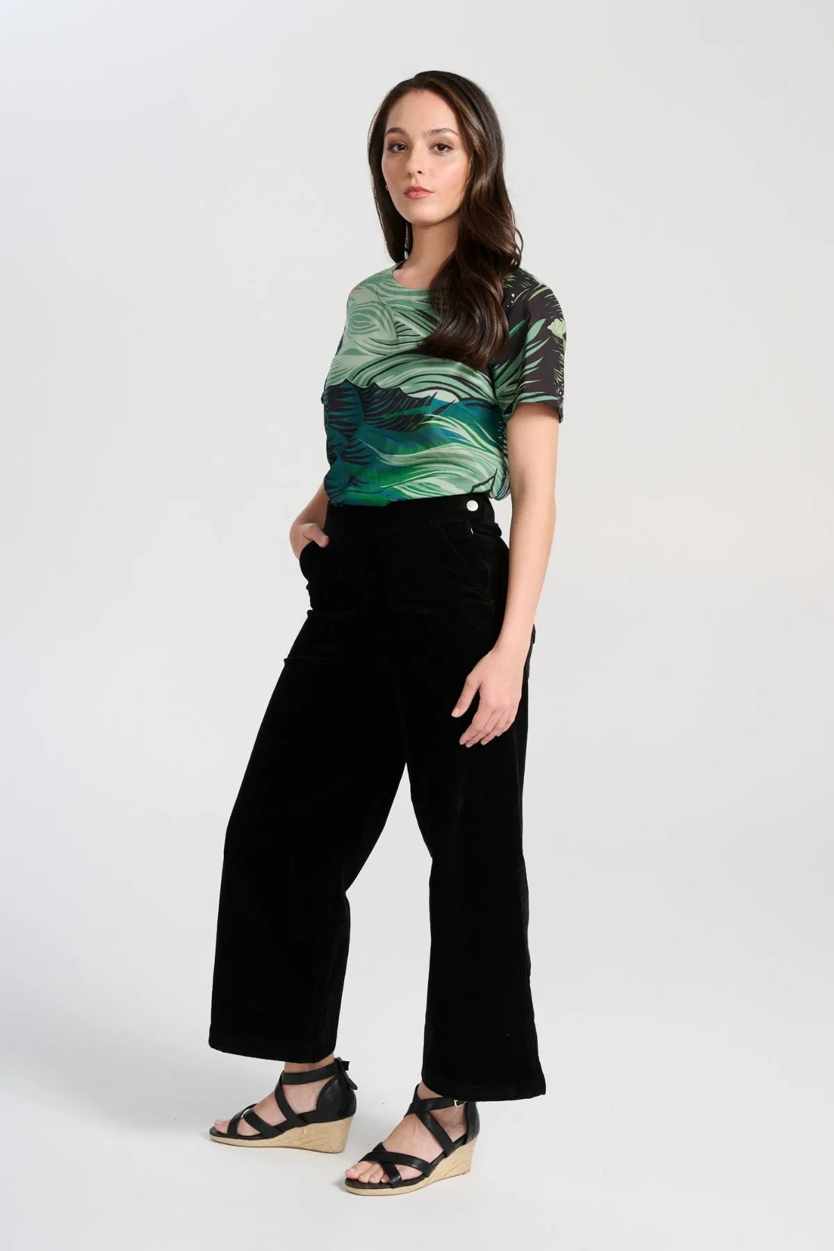 Peggy Paris Pants Black in Soft Velvet