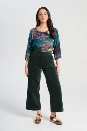 Peggy Paris Pants Forest Green in Soft Velvet