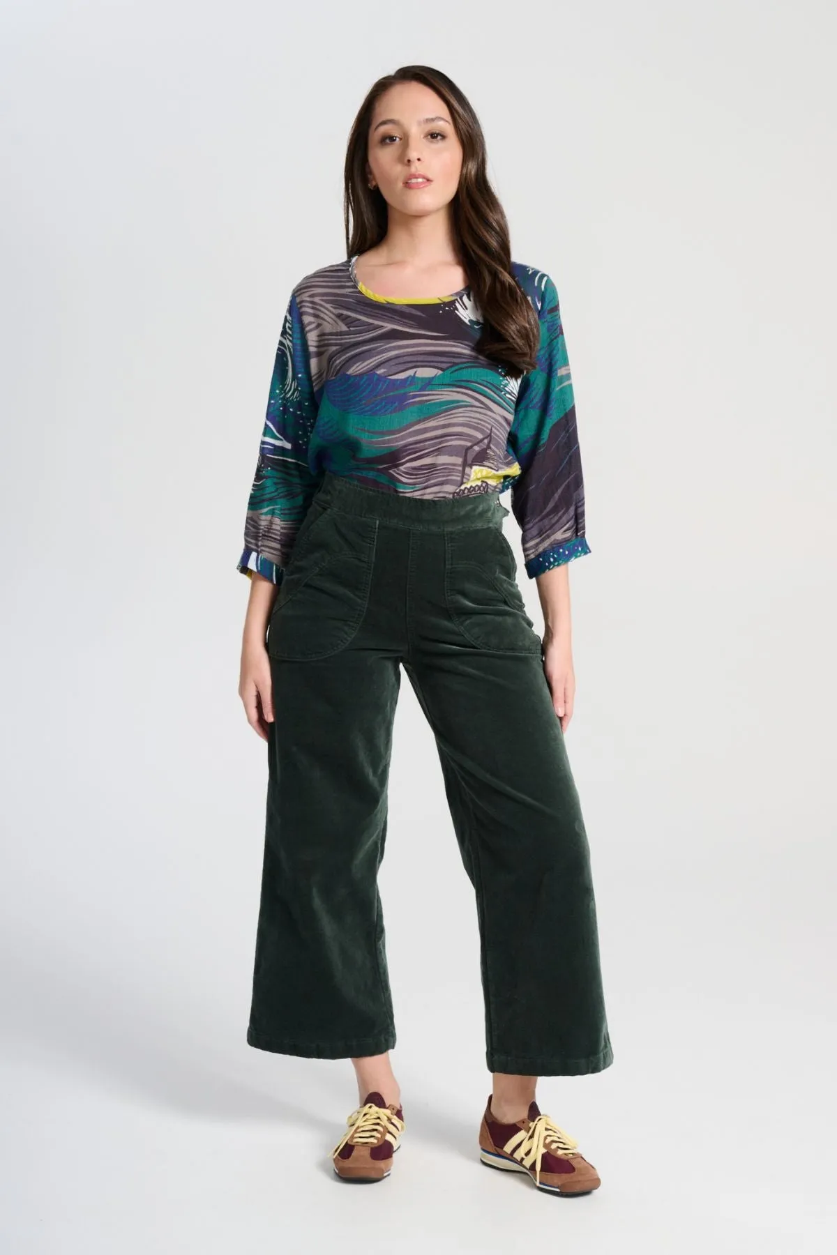 Peggy Paris Pants Forest Green in Soft Velvet