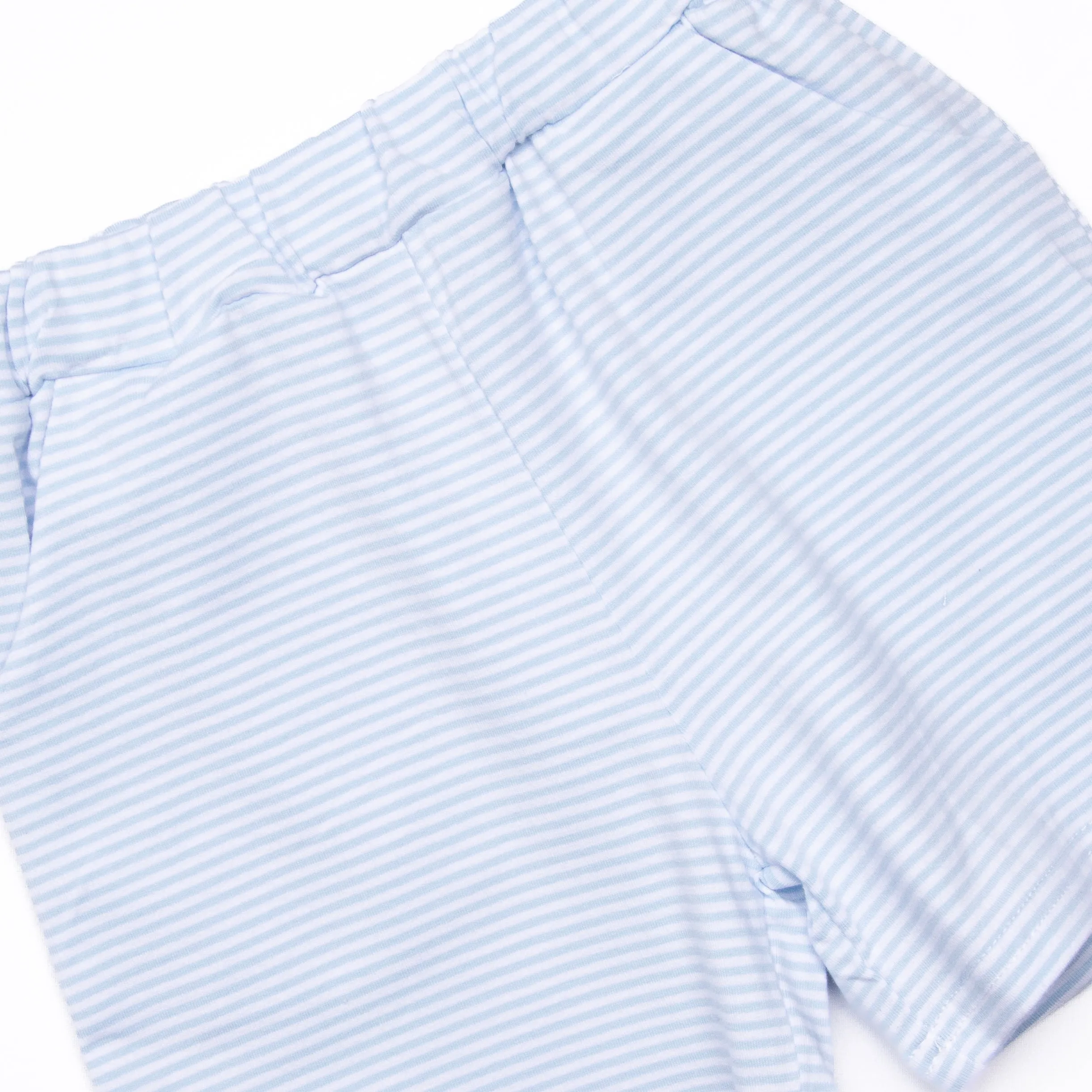 Perfect Pal Applique Short Set, Blue Stripe