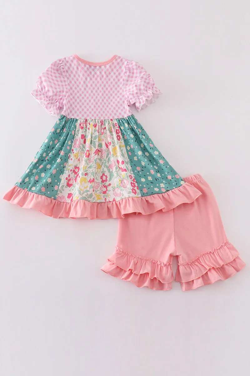 Pink Cottage Garden Patchwork Girl Set