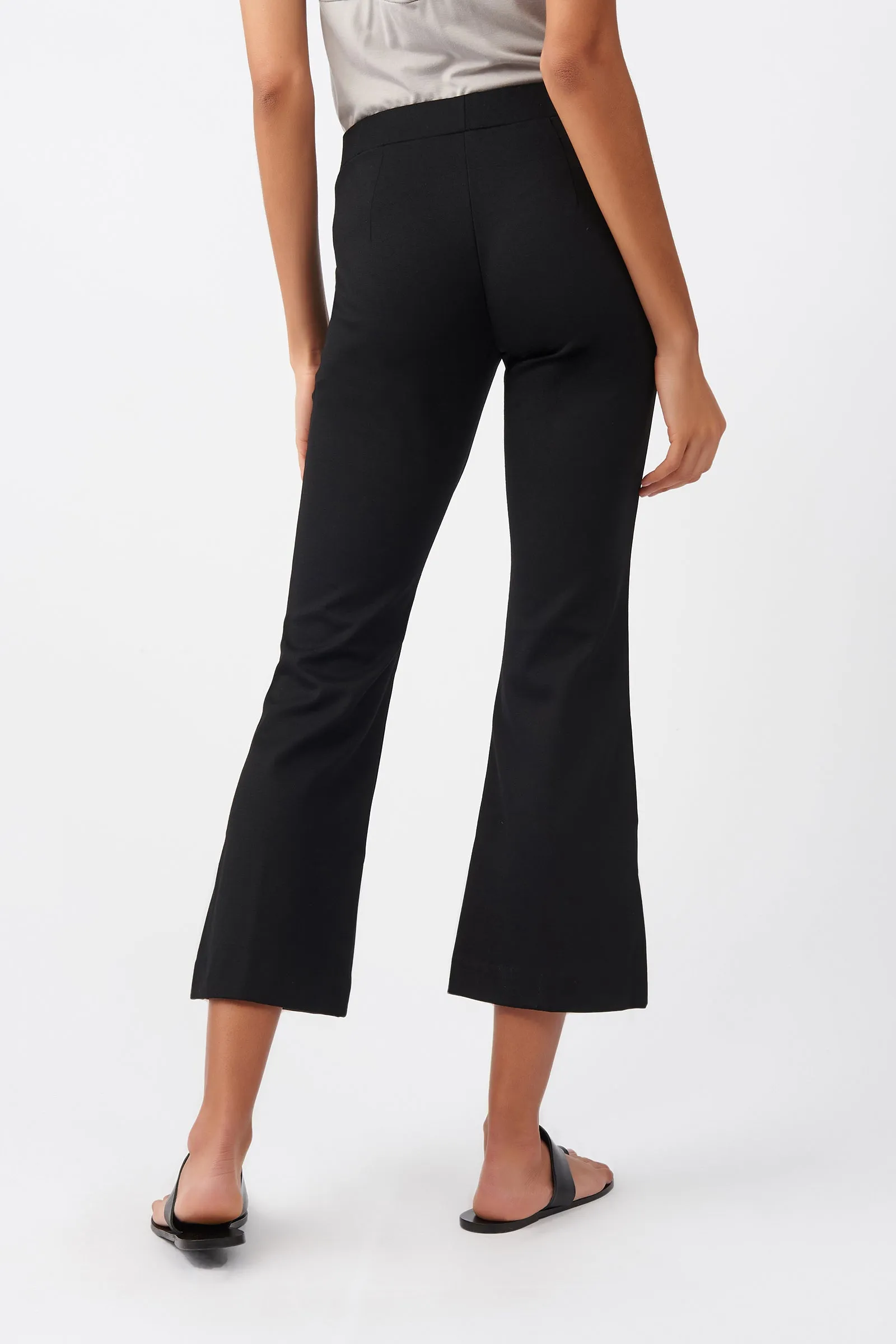 Pintuck Crop Flare - Black