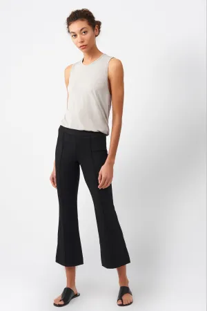 Pintuck Crop Flare - Black
