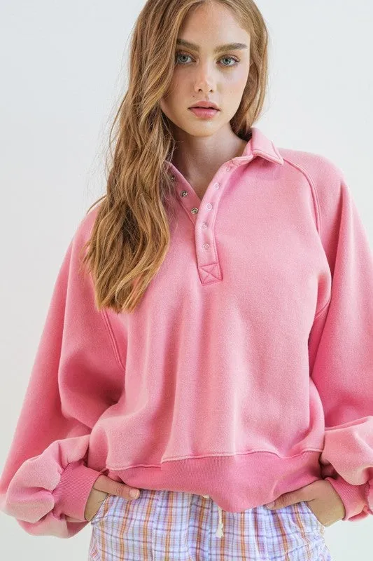 Piper Snap Collared Sweatshirt