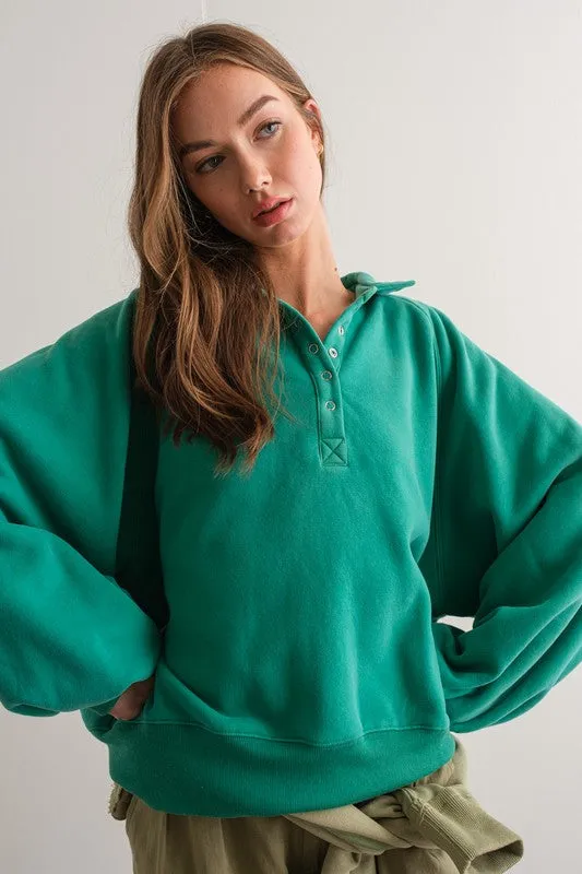 Piper Snap Collared Sweatshirt