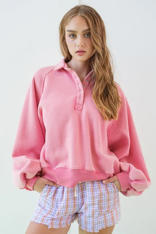 Piper Snap Collared Sweatshirt