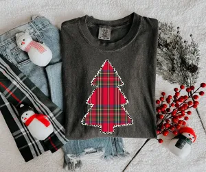 Plaid Christmas Tree Pepper Tee