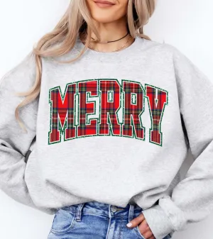 Plaid MERRY ASH Sweatshirt or Tshirt (FINAL SALE)