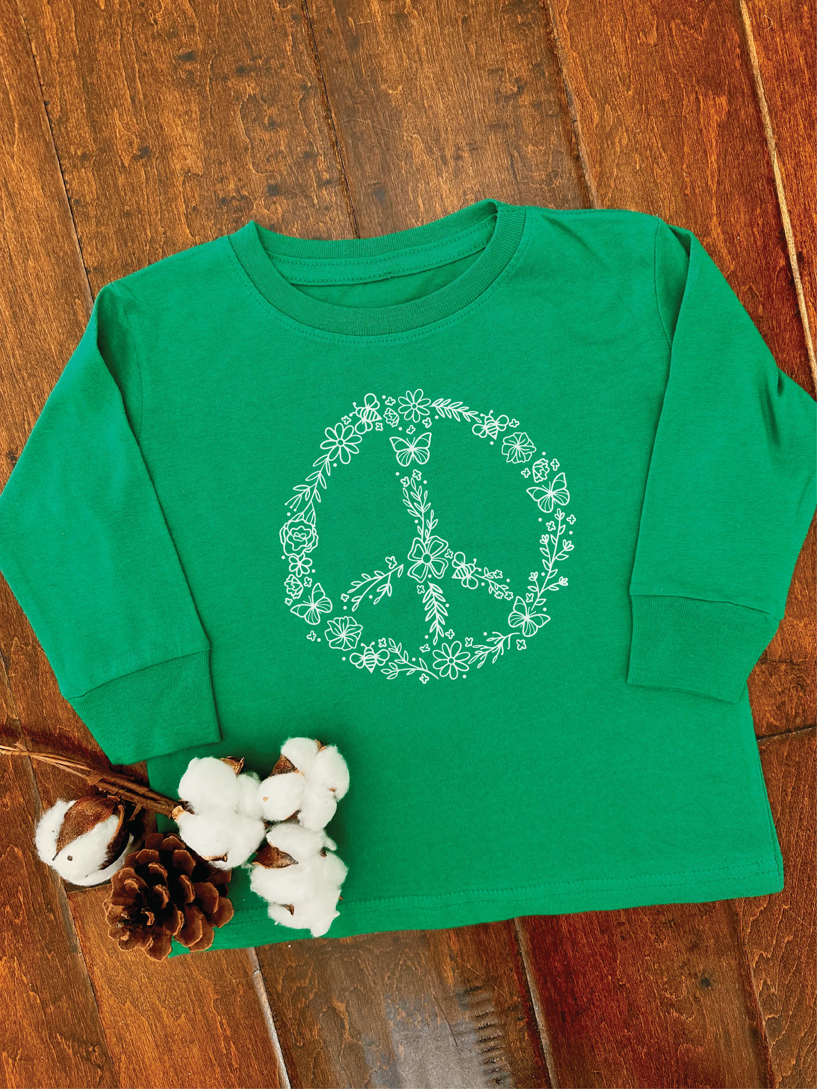 Pollinator Peace Sign Long Sleeve Tee - Kids