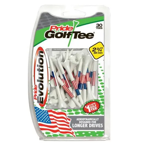 Pride Golf Tee American Flag Evolution Golf Tees 2 3/4 inches - 30 Tees