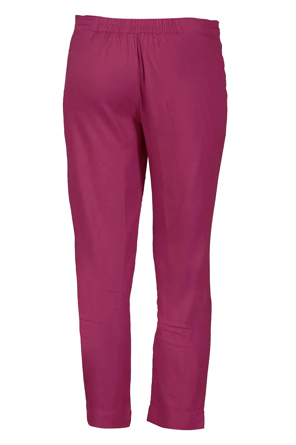 Purple Cropped Cotton Trousers