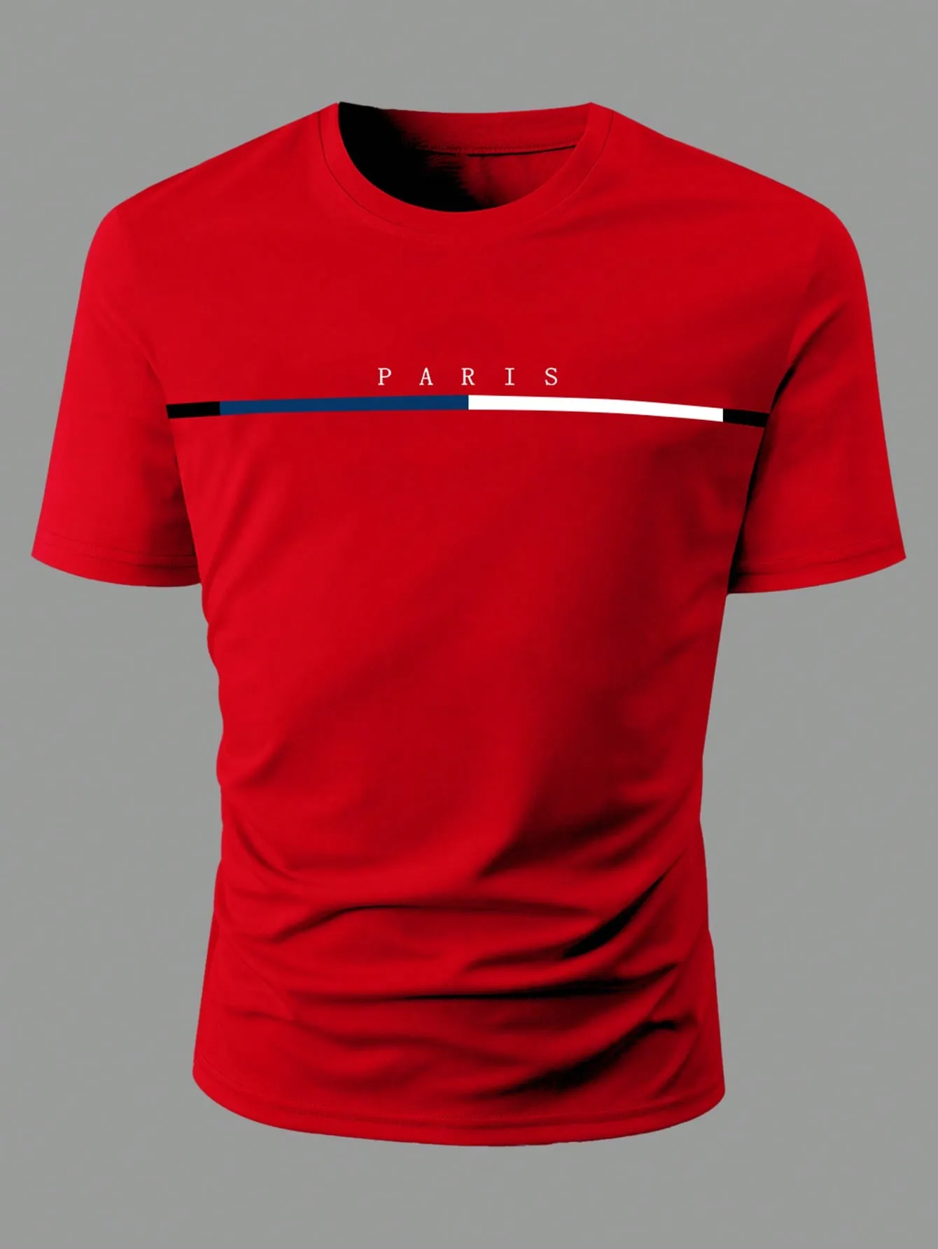 QA Homme Men Letter Graphic Tee