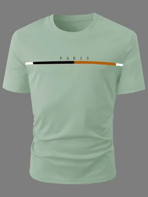 QA Homme Men Letter Graphic Tee
