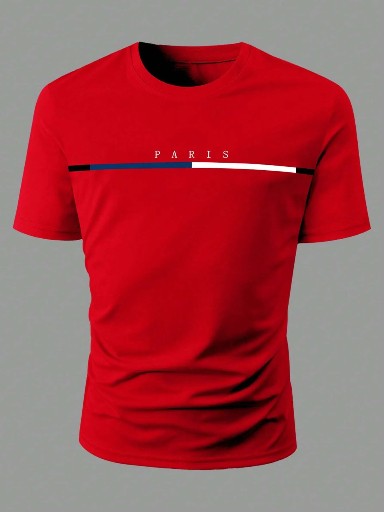 QA Homme Men Letter Graphic Tee