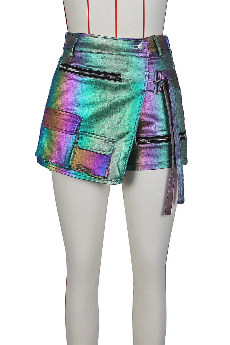 QM0268 Multi Pockets Stretch Shorts
