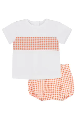"Odie" Orange Gingham T-Shirt & Jam Pants