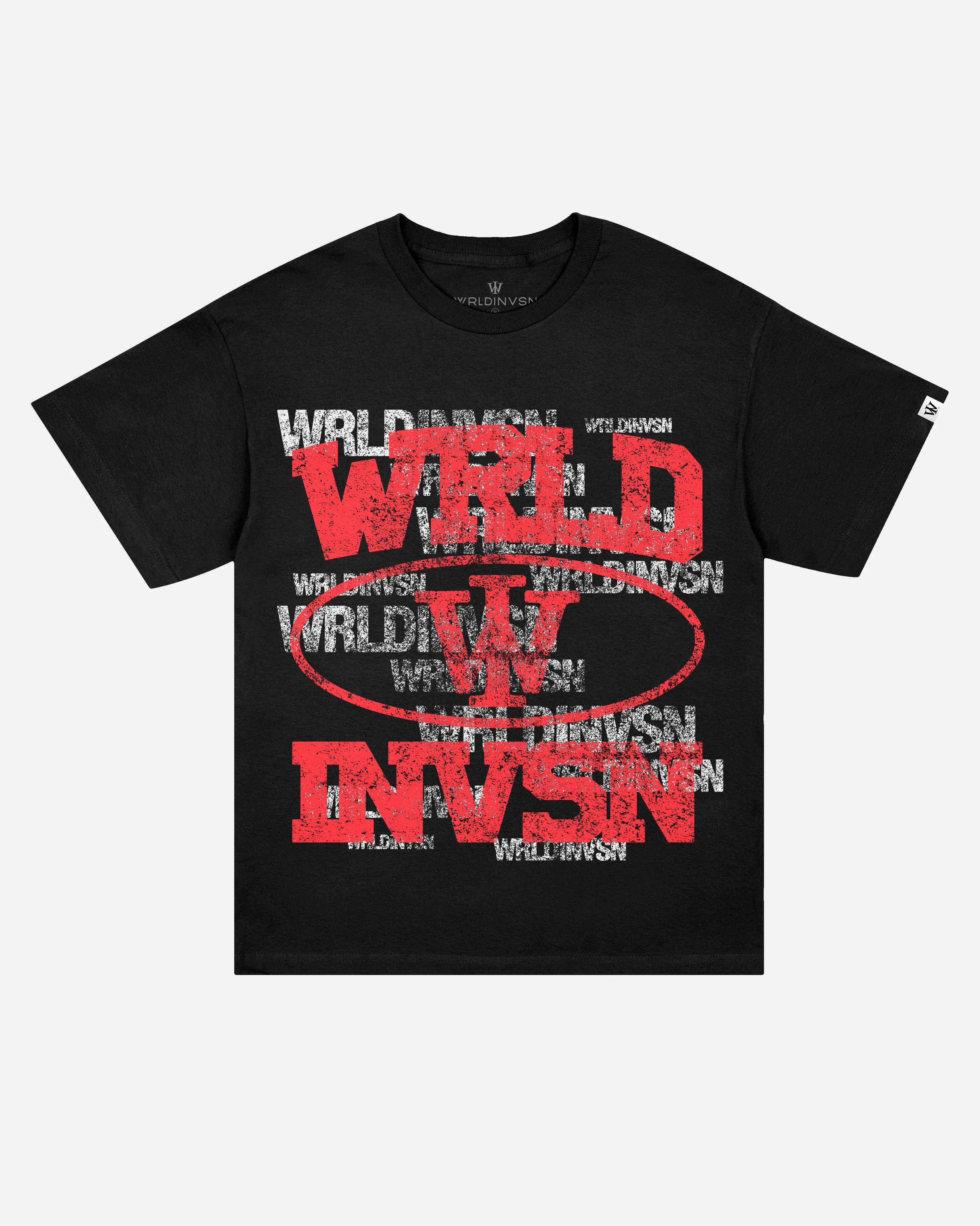 "Overlapping Vintage" Tee (Black/Red)