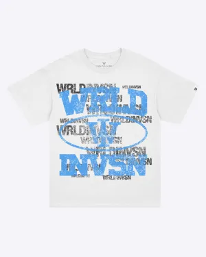 "Overlapping Vintage" Tee (White/True Blue)