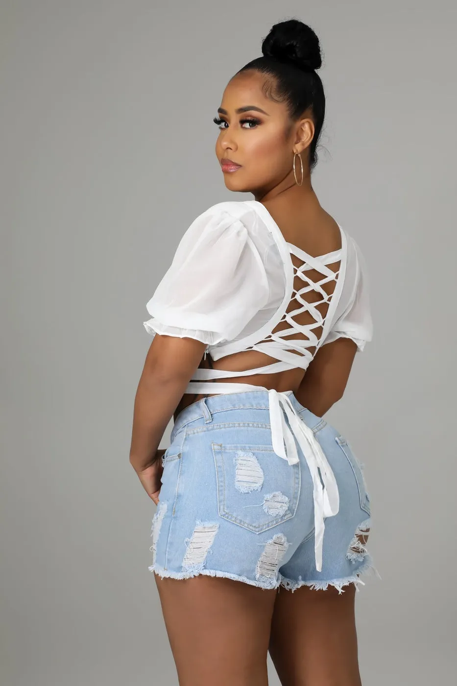 Rae Distressed Shorts