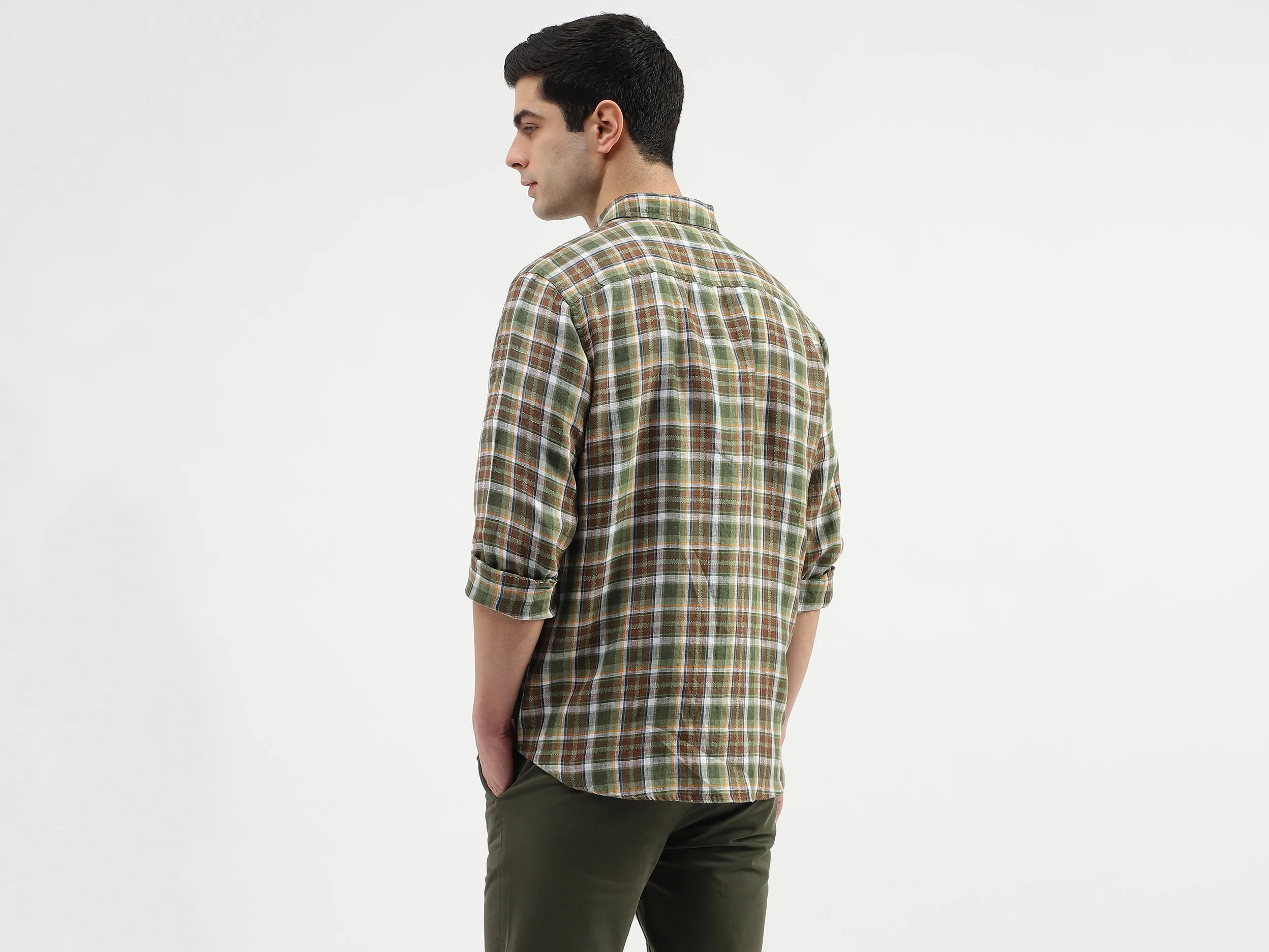 Regular Fit Button Down Collar Checkered Shirts