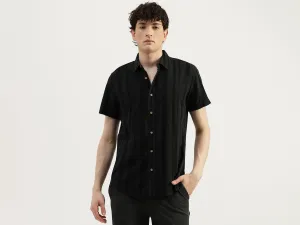 Regular Fit Spread Collar Textured Shirts