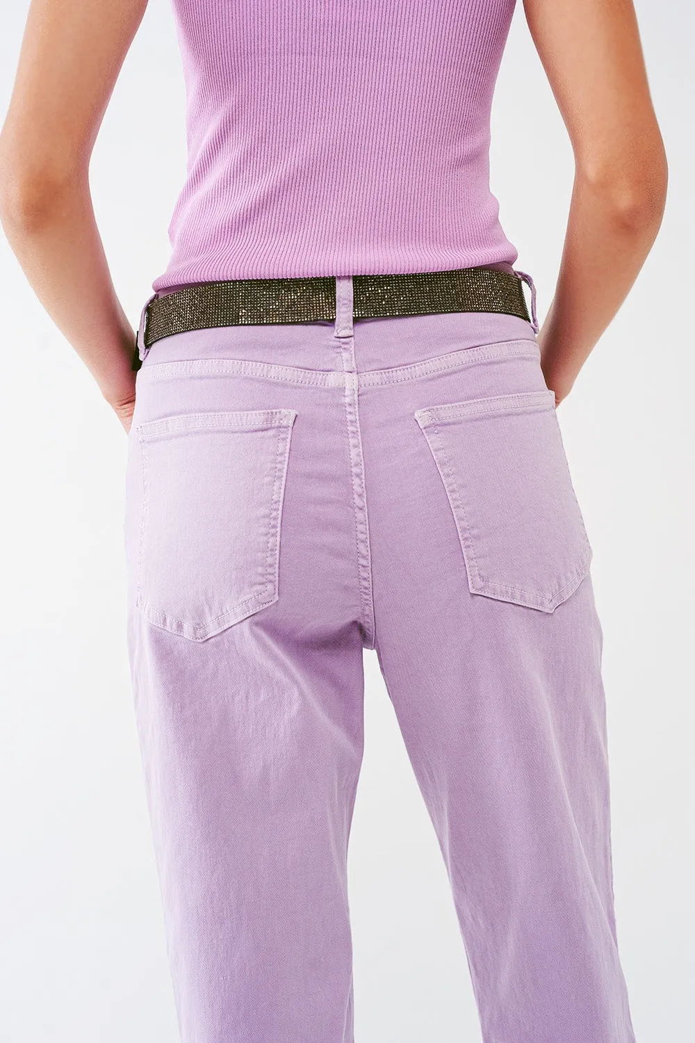 Relaxed Basic Jeans in Purple