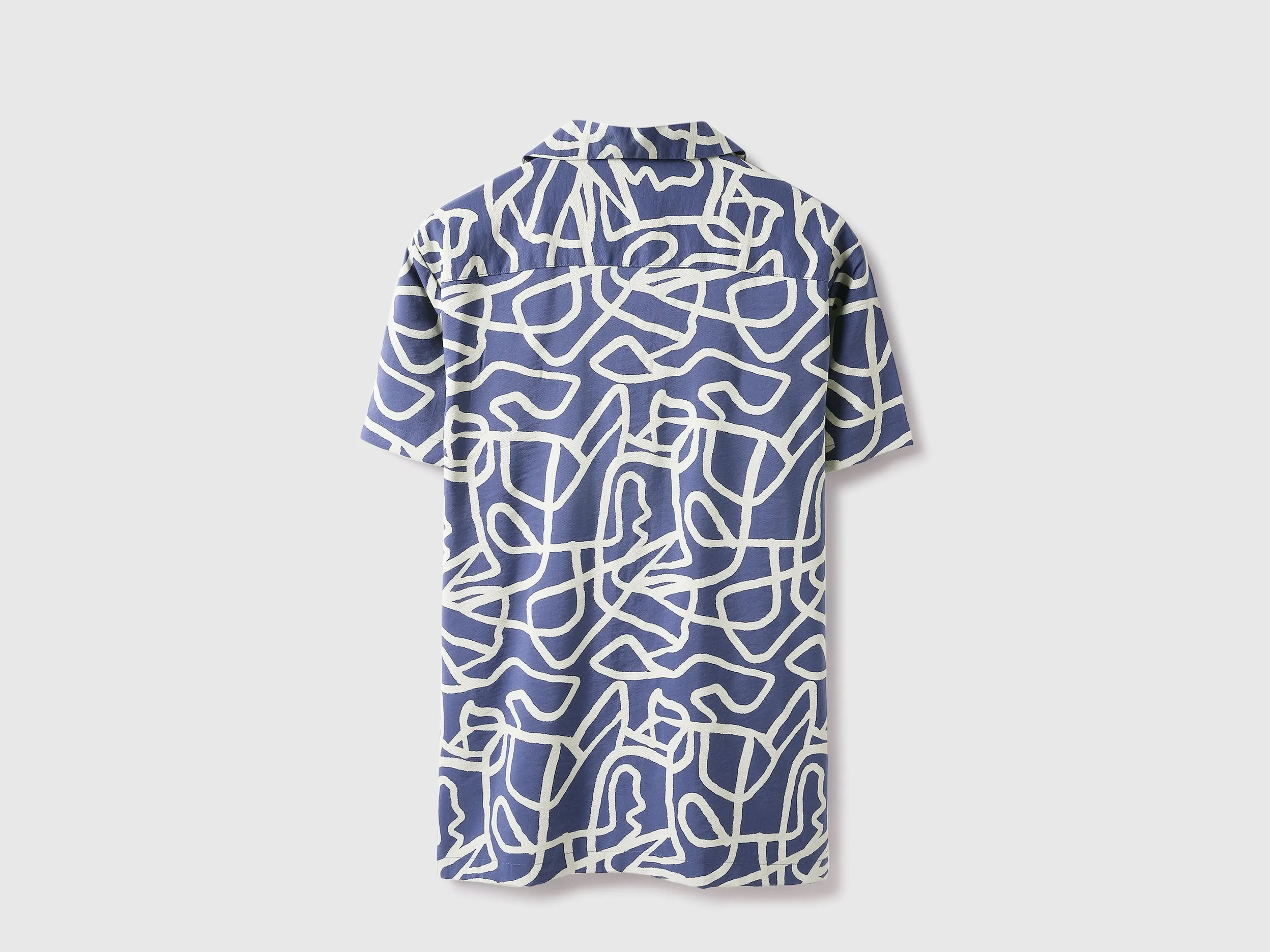 Relaxed Fit Resort Collar Abstract Shirt
