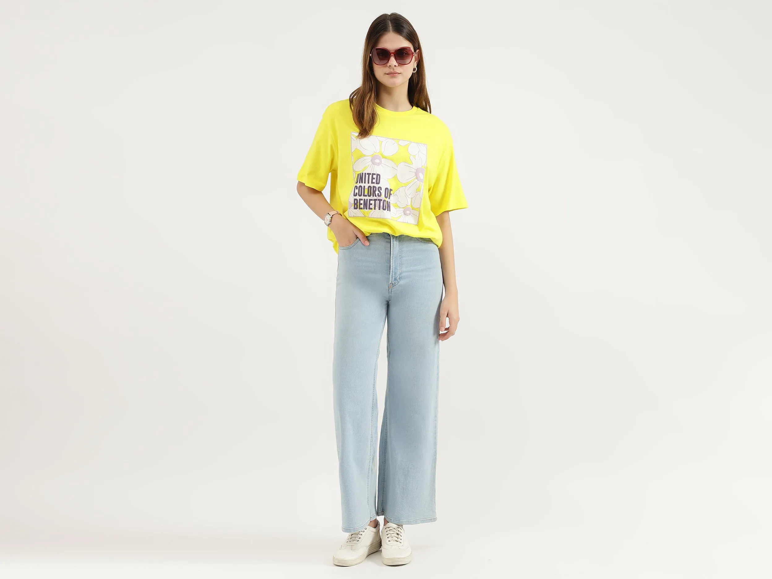 Relaxed Fit Round Neck Floral Print T-Shirts