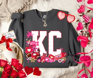 Retro KC Valentines Icons Charcoal Tee or Sweatshirt