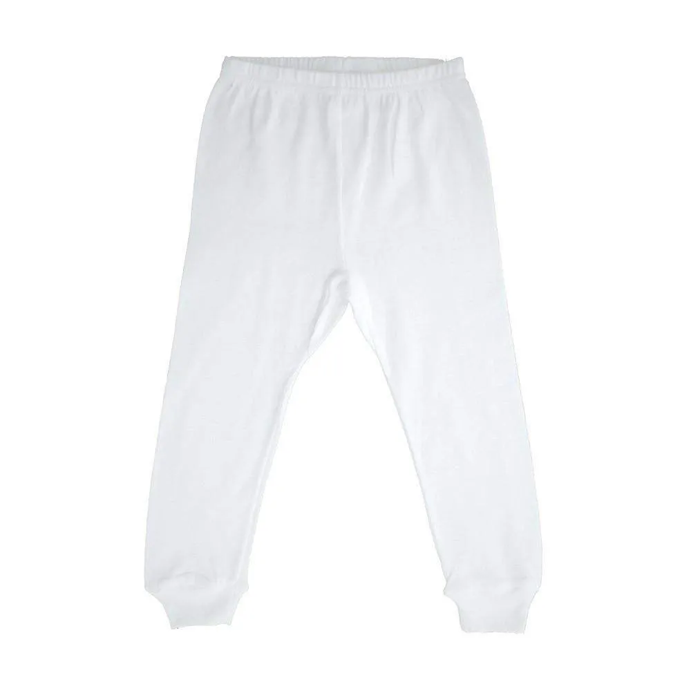Rib Knit White Long Pants (NB,S,M,L)