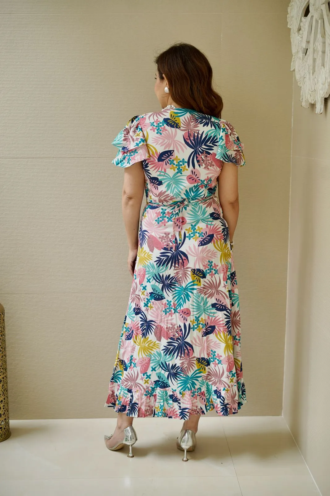 Rosette Ruffle Midi