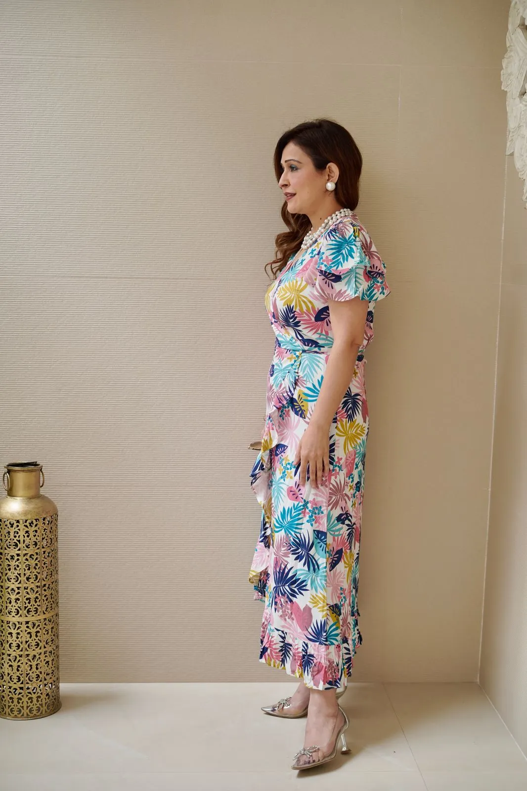 Rosette Ruffle Midi