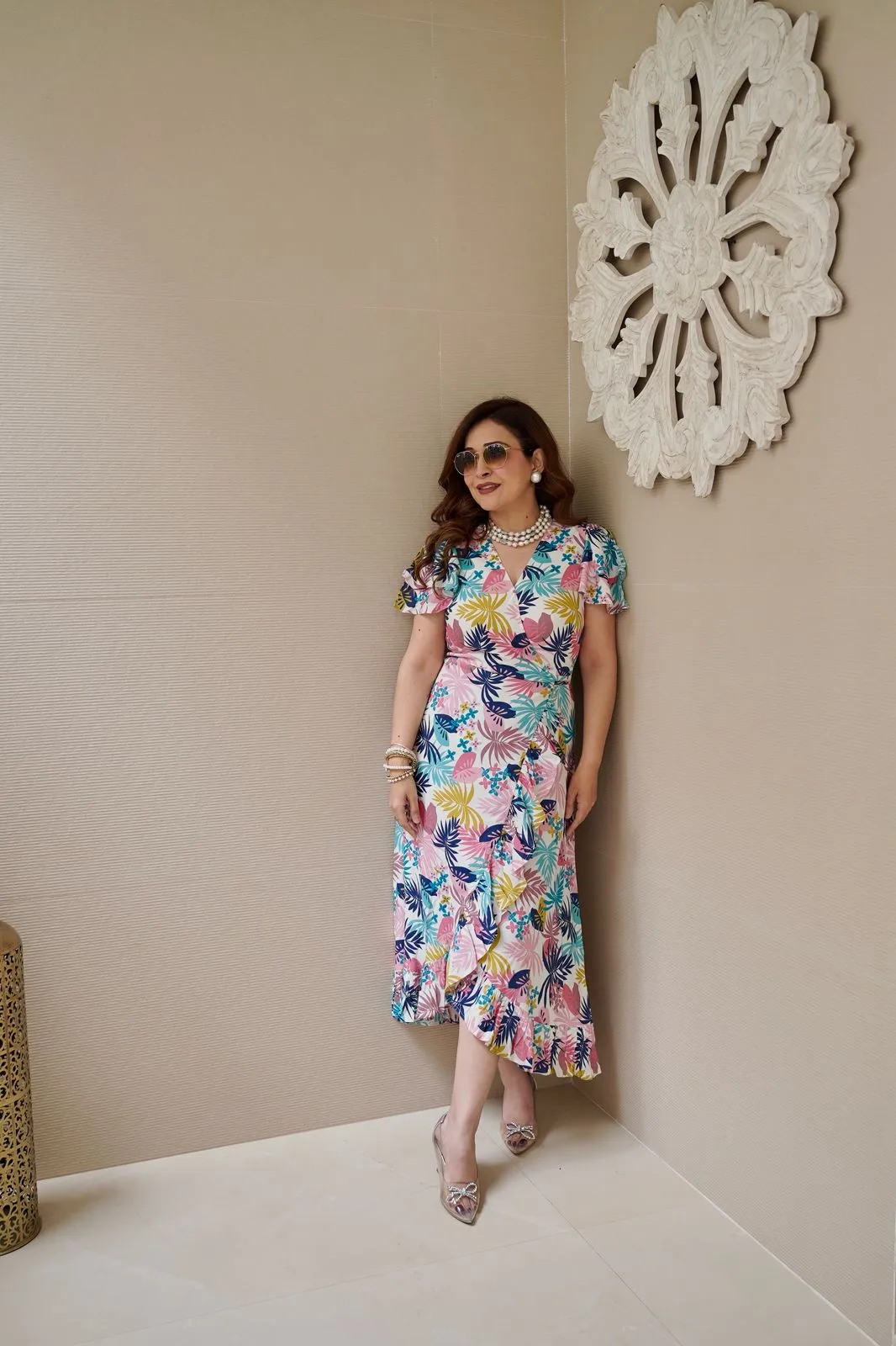 Rosette Ruffle Midi