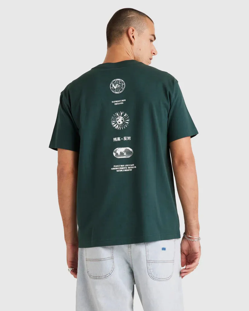 RVCA Worldwide Short Sleeved Tee HUNTER GREEN