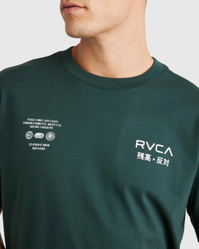RVCA Worldwide Short Sleeved Tee HUNTER GREEN