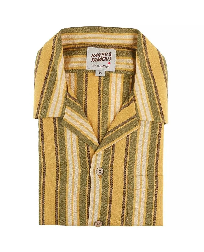 Sahara Stripe Aloha Shirt Yellow