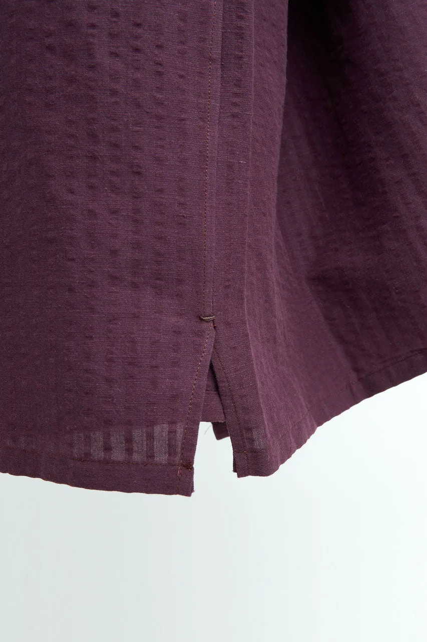 Salvatore Piccolo Short Sleeve Shirt Justin Seersucker Bordeaux