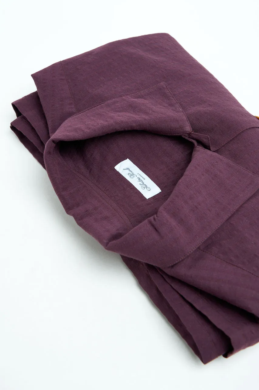 Salvatore Piccolo Short Sleeve Shirt Justin Seersucker Bordeaux