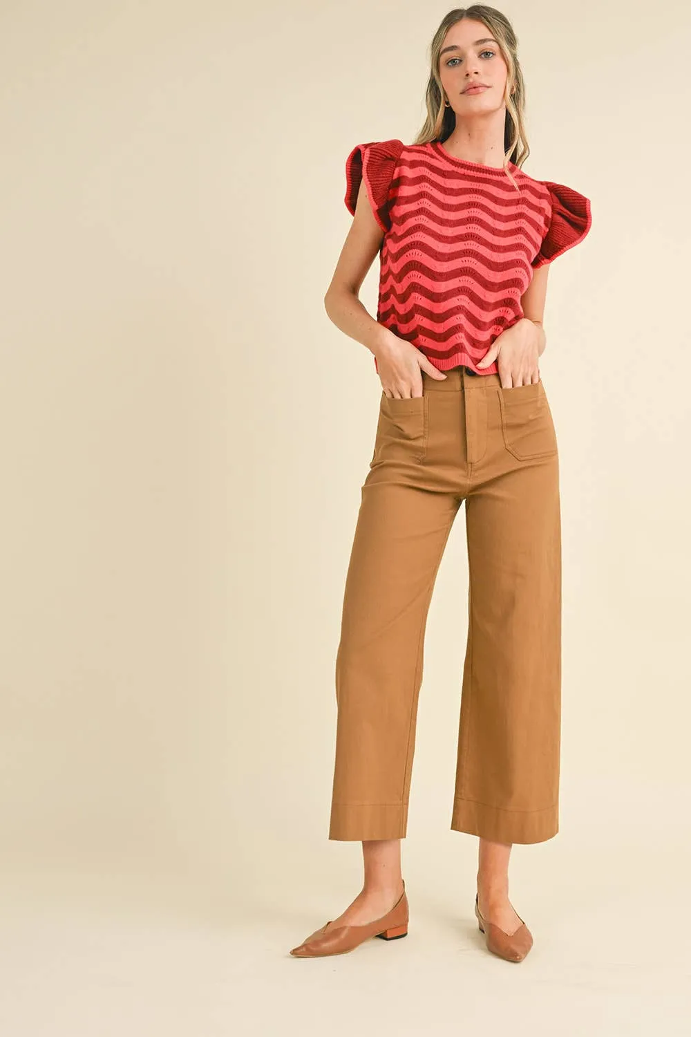 SASHA HIGH WAIST CROPPED WIDE LEG PANTS