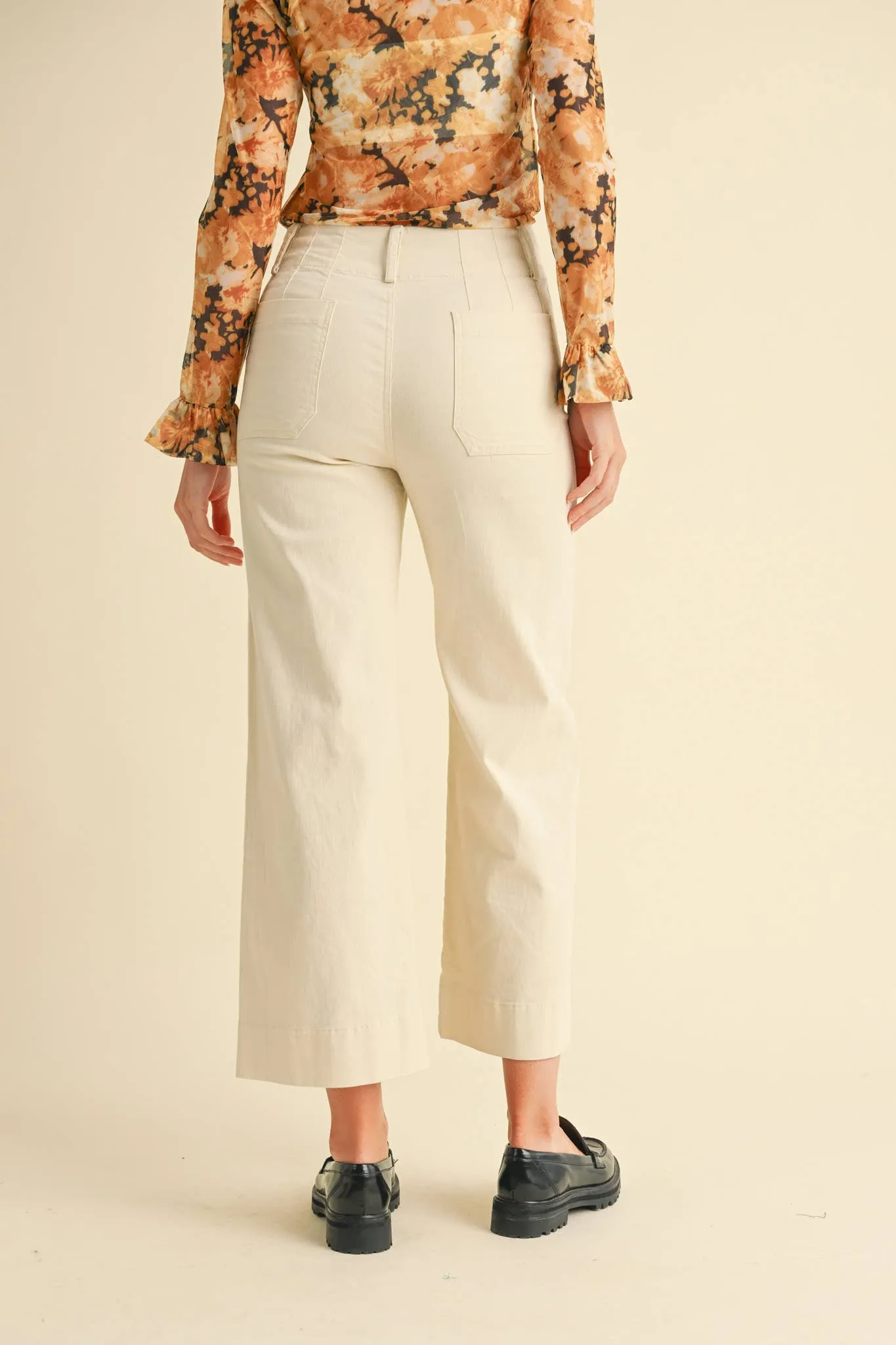 SASHA HIGH WAIST CROPPED WIDE LEG PANTS