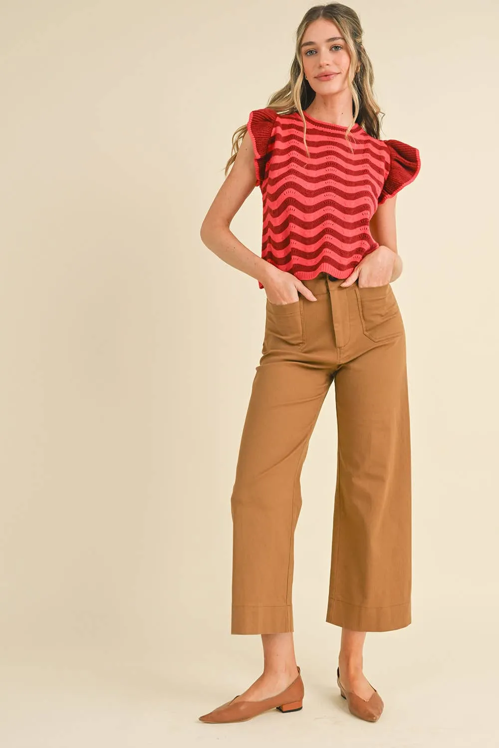 SASHA HIGH WAIST CROPPED WIDE LEG PANTS