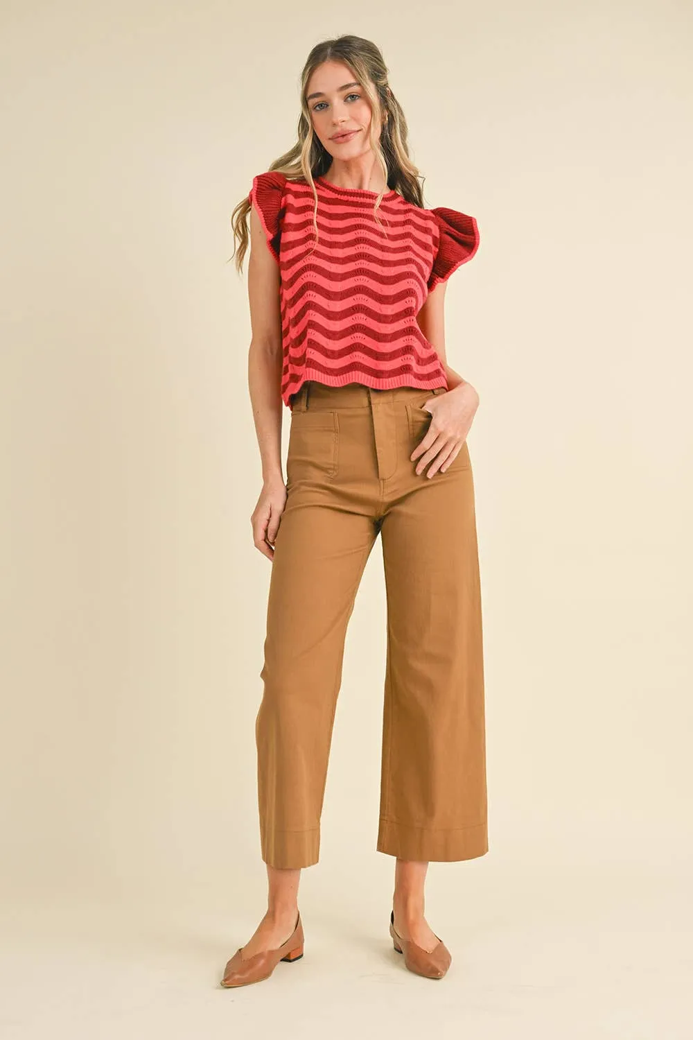 SASHA HIGH WAIST CROPPED WIDE LEG PANTS