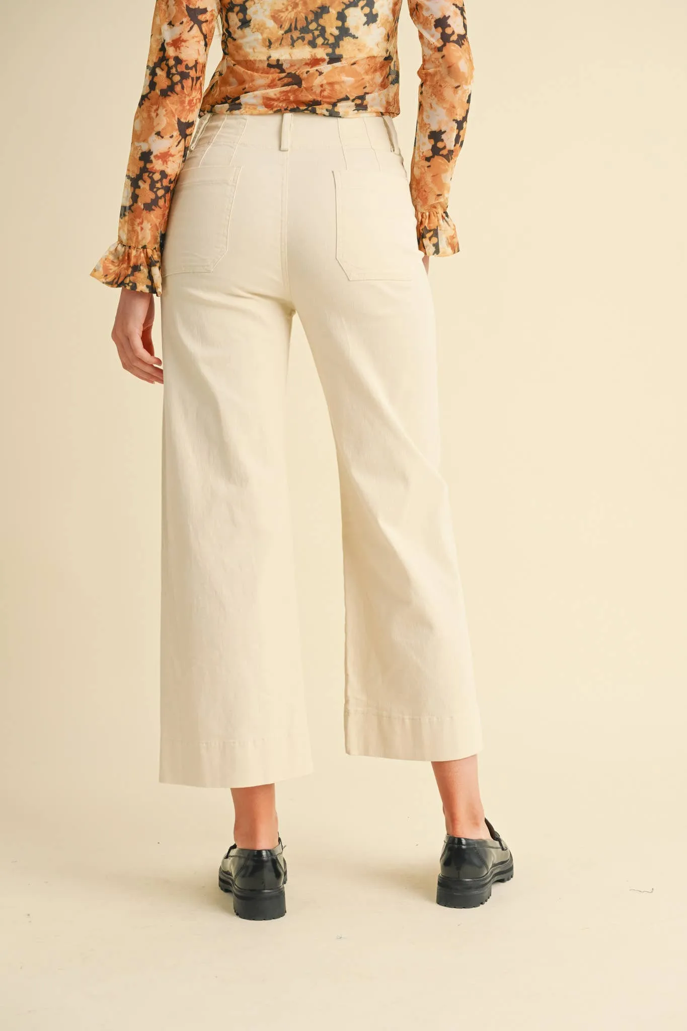 SASHA HIGH WAIST CROPPED WIDE LEG PANTS